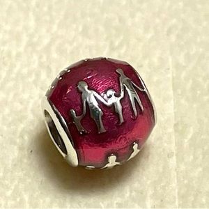 Pandora Sterling Silver 925 Family Bonds Pink Enamel Charm